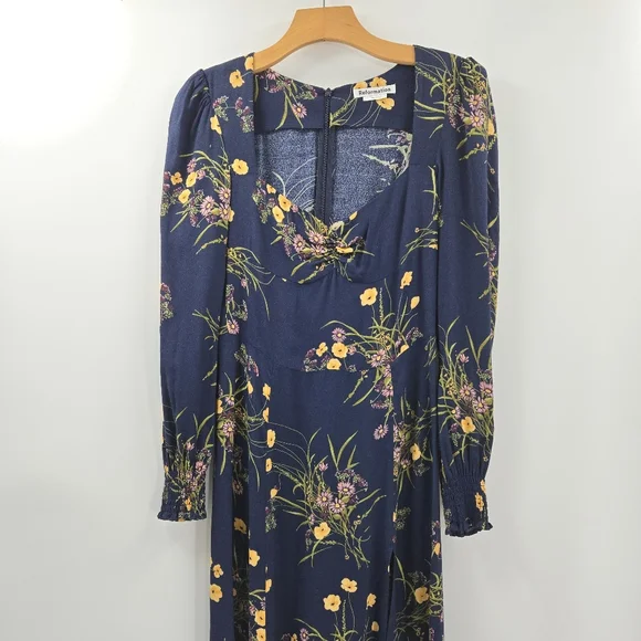 Reformation Wallflower Dress Navy Floral Long Sleeve - Picture 6 of 16